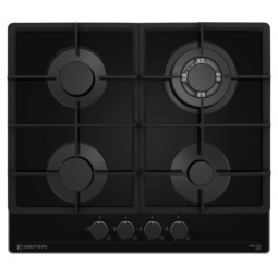 Газовая варочная панель Meferi MGH604BK GLASS POWER, черный