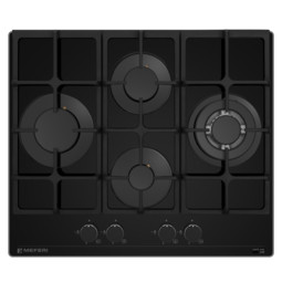 Газовая варочная панель Meferi MGH604BK GLASS ULTRA, черный